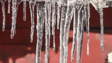 Buz sarkıtları eritebilir. Bahar. Güneş.