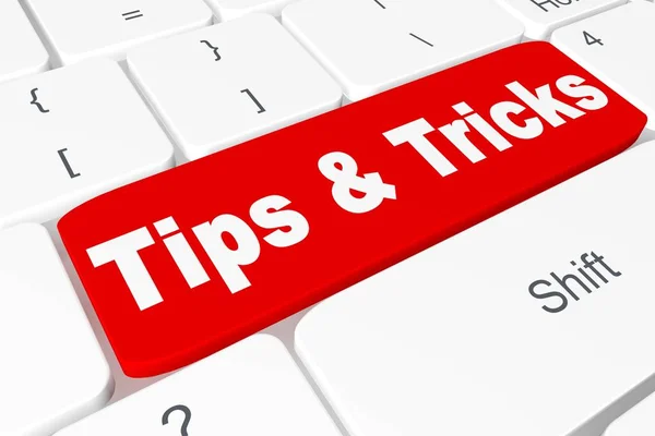 Knappen ”Tips & Tricks” på 3d tangentbord — Stockfoto