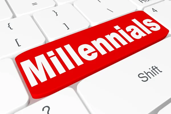 Bouton "Millennials" sur clavier 3D — Photo