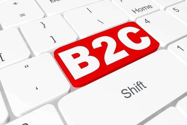 Knappen ”B2c” på 3d tangentbord — Stockfoto