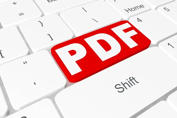 Кнопка "PDF" на 3D клавиатуре — стоковое фото