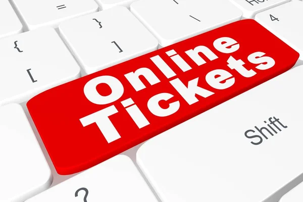 Button "Online Ticket" on 3D keyboard — Stock Photo, Image