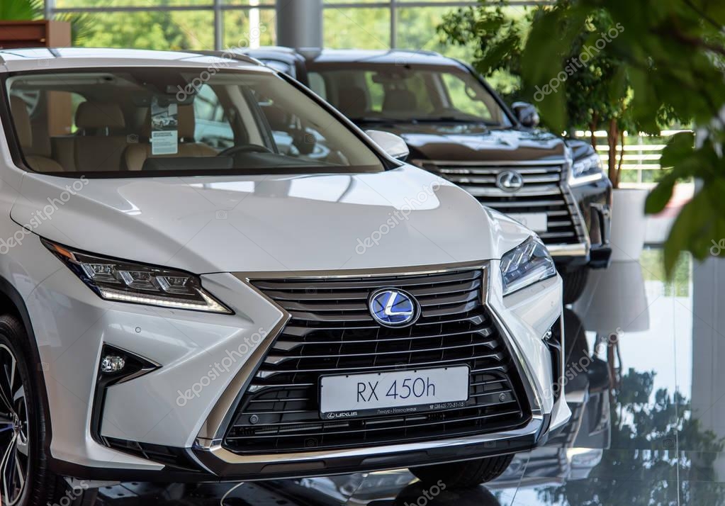Novokuznetsk, Russia - August 24, 2017: Lexus RX 450h in dealership Lexus in Novokuznetsk