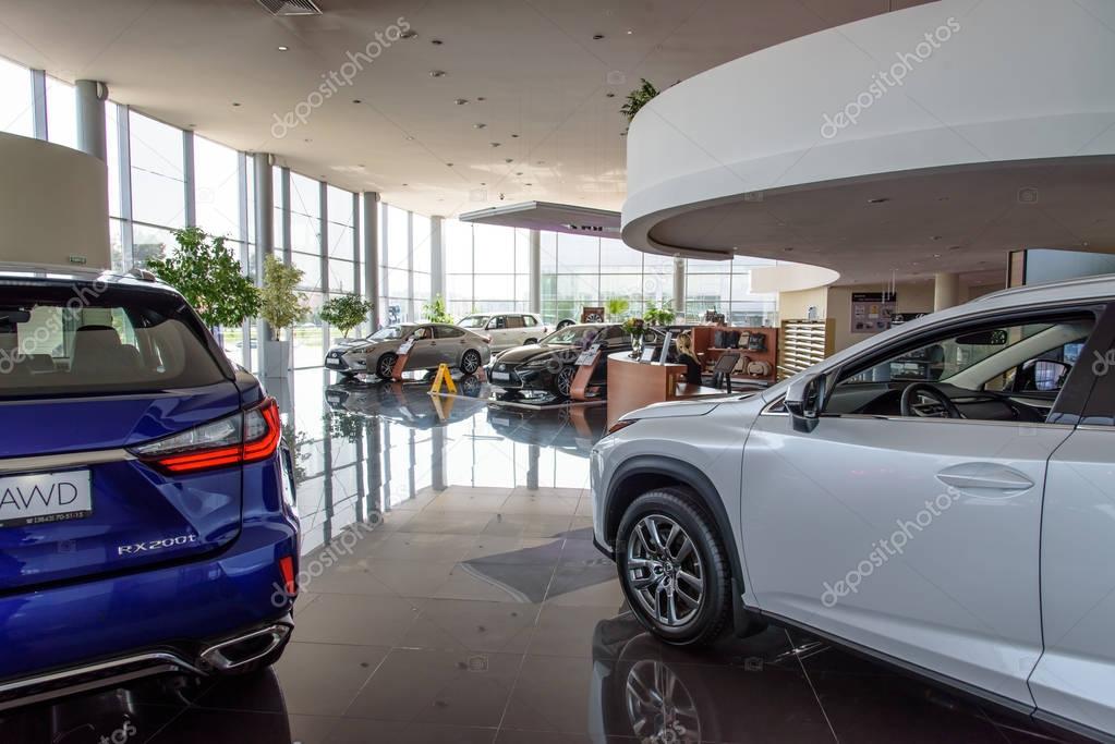 Novokuznetsk, Russia - August 24, 2017: Dealer Lexus in Novokuznetsk (interior)