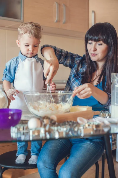 Whisking dough — Stock Photo