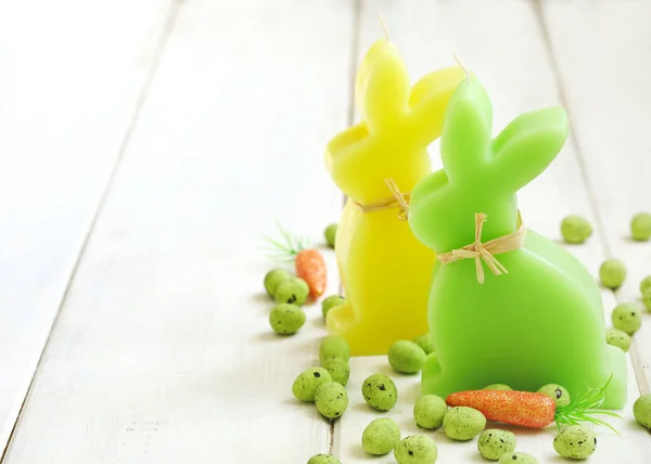 Húsvéti gyertya és dekoráció — Stock Fotó