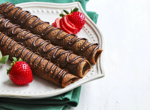 Chocolade pannenkoeken — Stockfoto