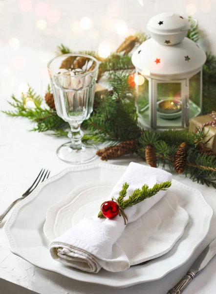 Christmas table setting — Stock Photo, Image