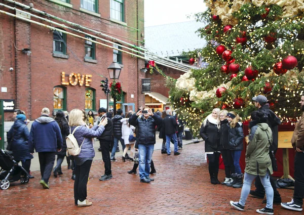 TORONTO, CANADA - 18 NOVEMBRE 2017: La gente visita il segno di Natale — Foto Stock