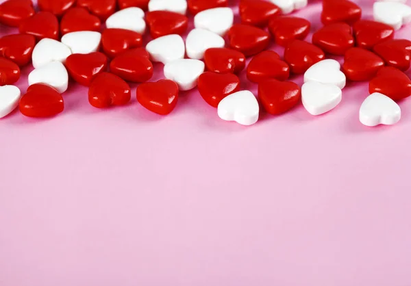 甘いハートキャンディ。バレンタインデーのコンセプト。スペースのコピー — ストック写真