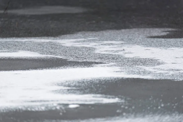 Snow on frozen lake. — Stock Photo, Image