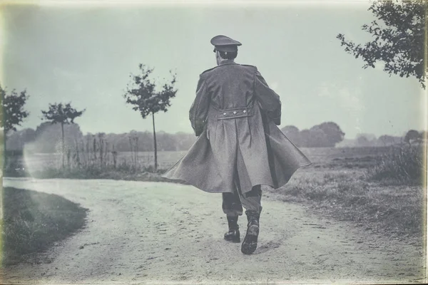 Oficial militar da década de 1940 — Fotografia de Stock