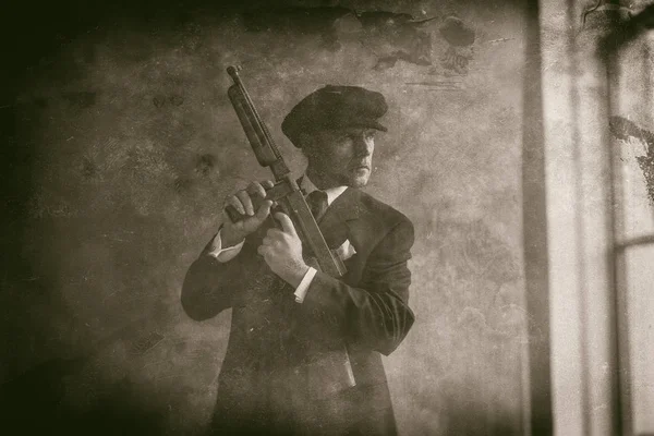 Englischer Gangster im Retro-Look der 1920er — Stockfoto