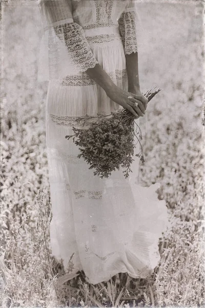 bride holding flower bouquet