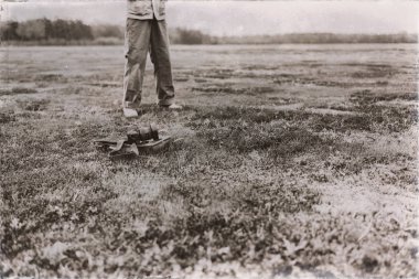 ile eldiven ve alanında yalan fotoğraf makinesi çantası