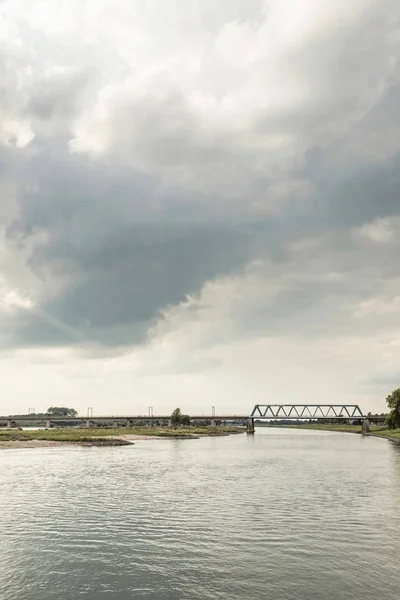 River IJssel with bridge — Stock Photo, Image