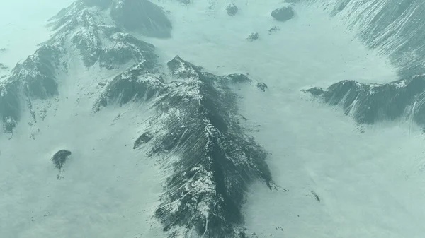 Aerial Snowy Mountain Landskap Citra Yang Dibuat Secara Digital — Stok Foto