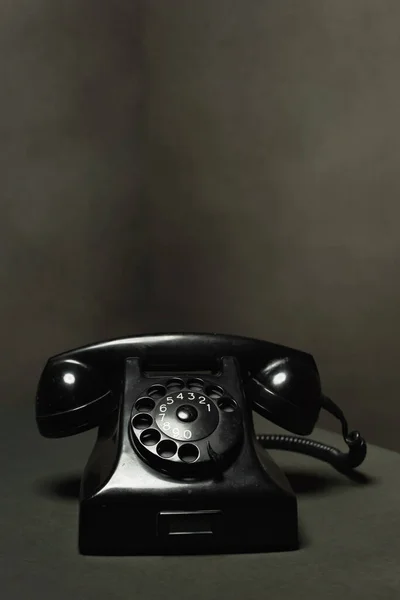 Vintage Telefono Nero Grigio Stanza Vuota — Foto Stock