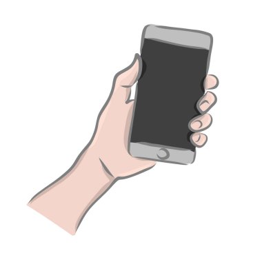 vektör çizim simgesini elle kroki ve aygıt, beyaz bir arka plan üzerinde yalıtım soyut