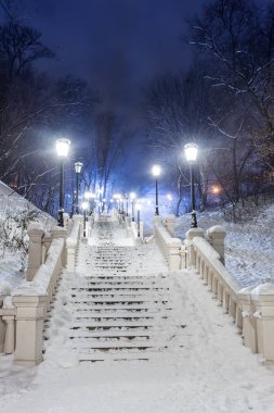 Muhteşem bir kış kenti parkında patika