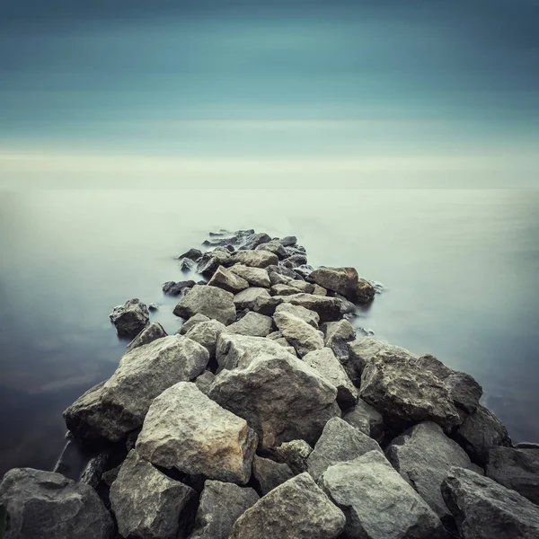 极简主义的海景。沿海日出. — 图库照片