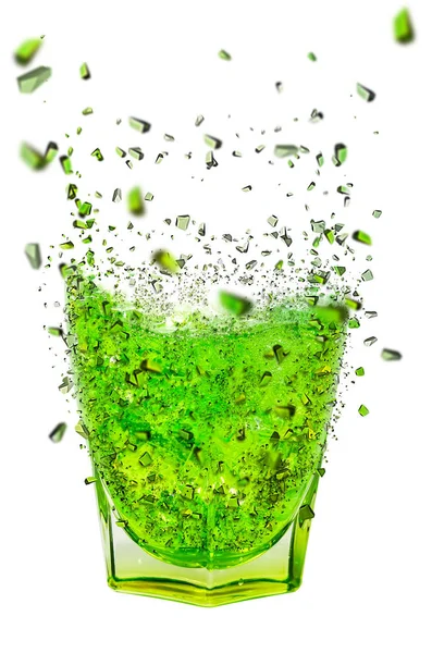 Зелений алкогольний коктейль з ефектом дисперсії — стокове фото