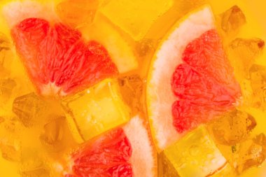 Portakal ve greyfurt suyu buz Close-Up