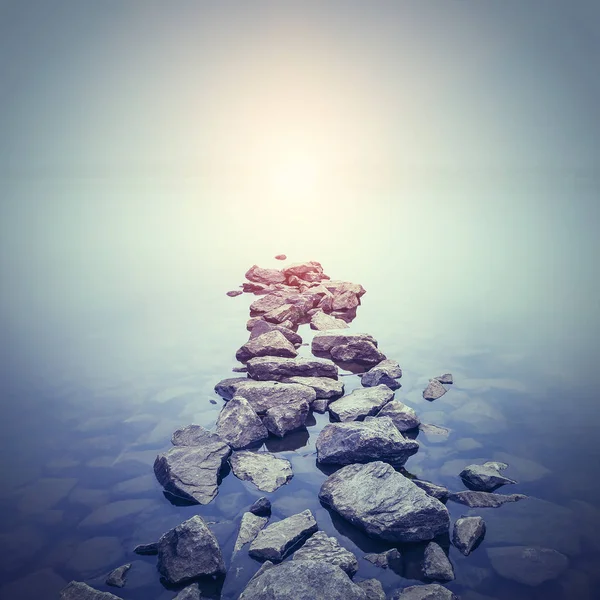 Minimalist misty landscape. Ukraine. — Stock Photo, Image