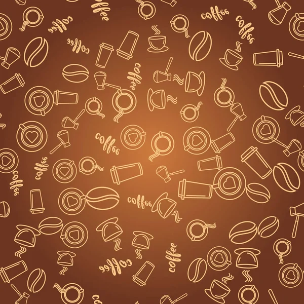 Kahve bardakları ve kahve çekirdekleri ile Seamless Modeli