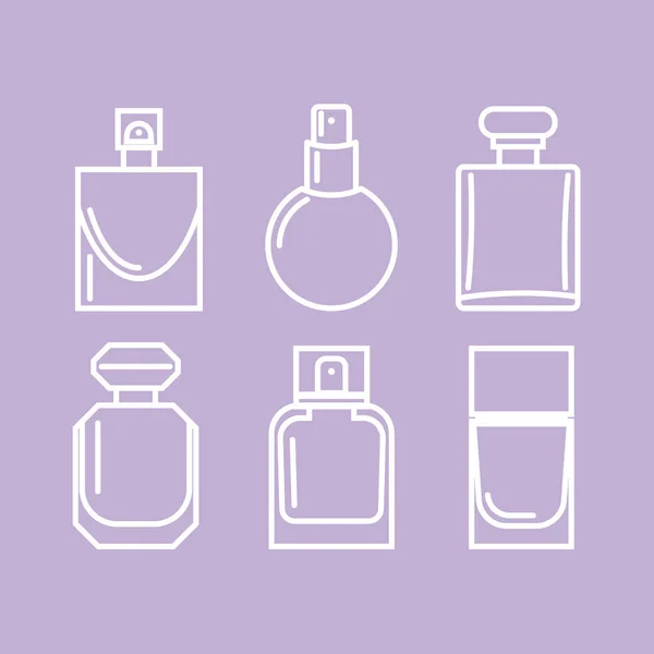 Vector artistieke parfum schets iconen — Stockvector