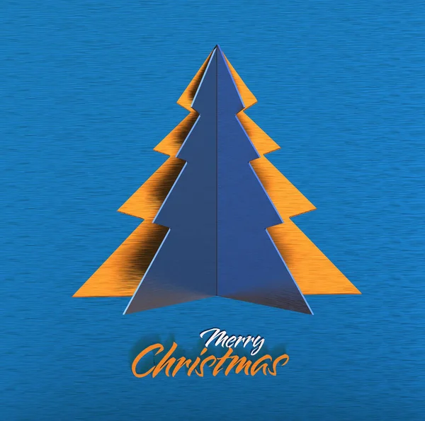 Feliz Navidad árbol de papel diseño tarjeta de felicitación —  Fotos de Stock