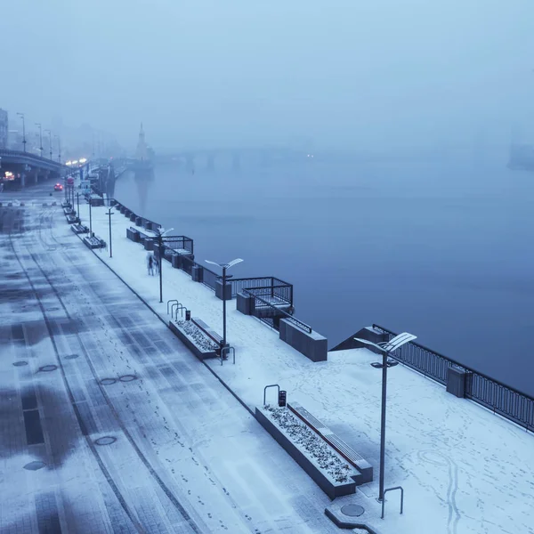 Winter Kiev City Evening — Stock Photo, Image