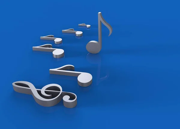 Візуалізація Музичного Ключа Фону Нот — стокове фото