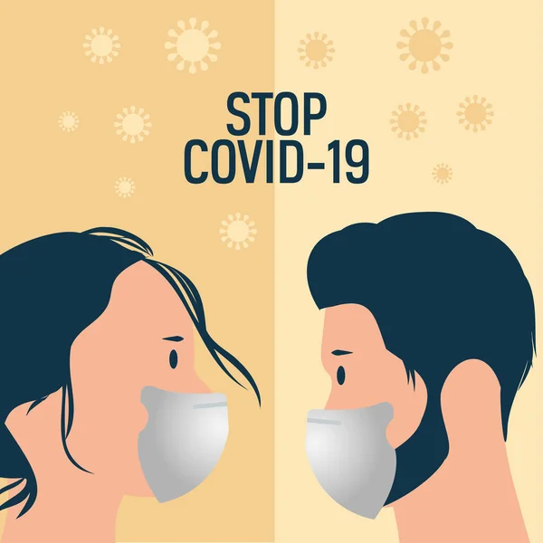 Vector Illustration Concept Pandemic Stop Coronavirus Outbreak Social Distancing — Stock Vector