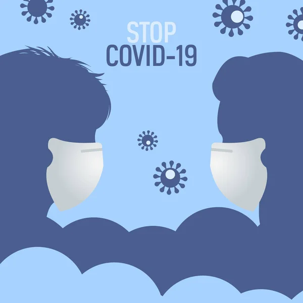 Illustration Vectorielle Concept Arrêt Pandémique Éclosion Coronavirus — Image vectorielle