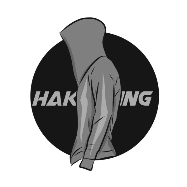 Silhouette Hacker Hood — Stock Vector