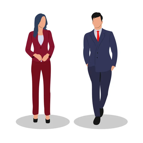 Vecteur Jeunes Hommes Femmes Affaires Hommes Affaires Tenue Travail Arrière — Image vectorielle