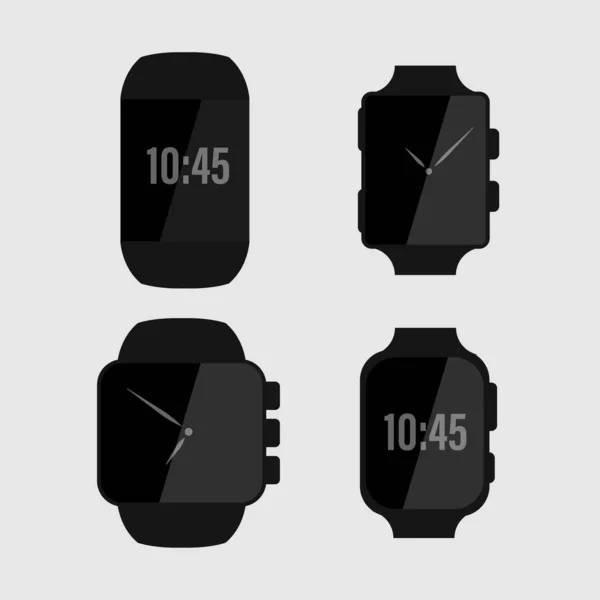 Iconos Reloj Inteligente Ilustración Vectorial — Vector de stock