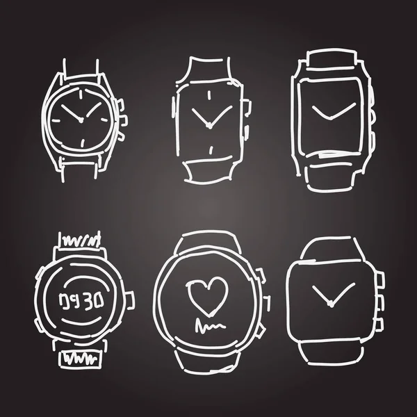 Векторний Набір Sketch Smart Watch — стоковий вектор