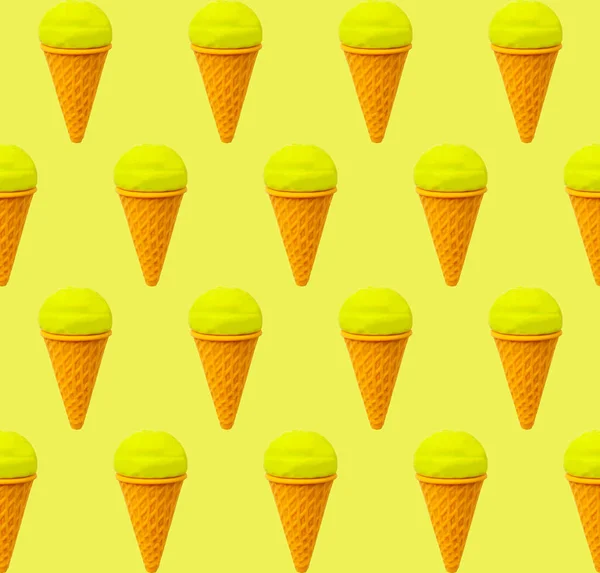 カラフルなアイスクリームシームレスパターン 夏の時間背景 — ストック写真