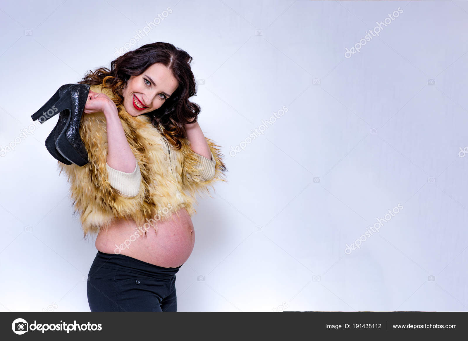 Beautiful girl swallows cum Fur coat naked
