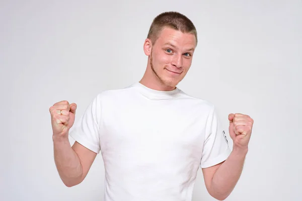 You Succeed Believe Yourself Portrait Confident Young Handsome Man White — Stock Photo, Image