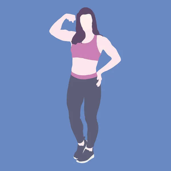 Uniwersalna Koncepcja Ilustracyjny Portret Dziewczyny Fitness Stroju Sportowym Pełnym Wzroście — Zdjęcie stockowe