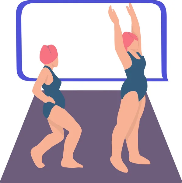 Illustration Vectorielle Exercice Fitness Pour Femmes Enceintes Accrochez Vous Levez — Image vectorielle