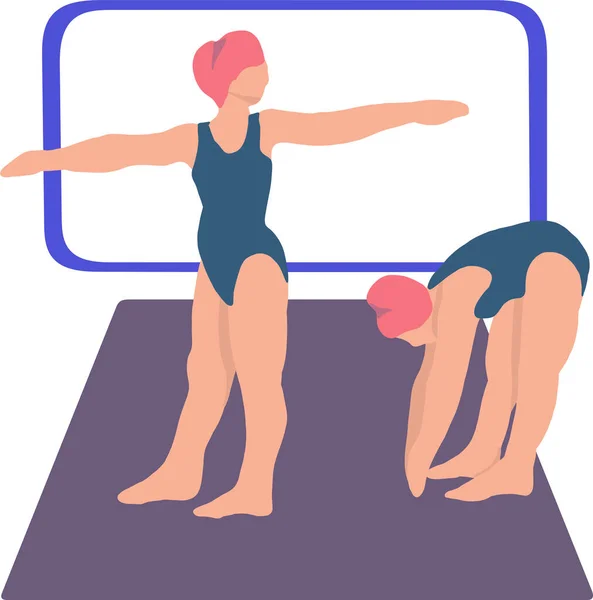 Ilustração Vetorial Exercício Fitness Fundo Transparente Para Mulheres Grávidas Flexão — Vetor de Stock