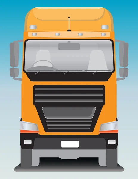 Vooraanzicht van lading vrachtwagen — Stockvector