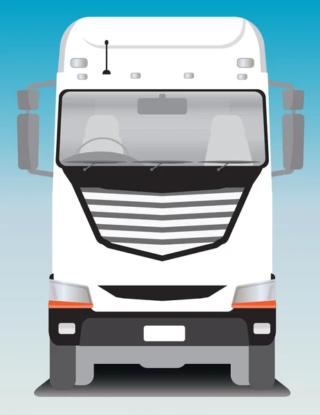 Vooraanzicht van grote lading vrachtwagen — Stockvector