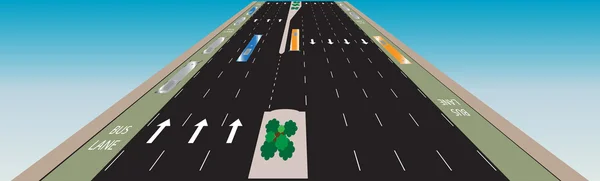 Layout of Highway road and bus lane  Landscape — Stockový vektor
