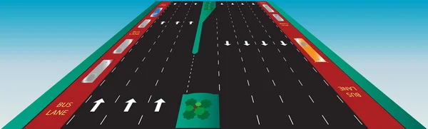 Layout of Highway road and bus lane  Landscape — Stock vektor