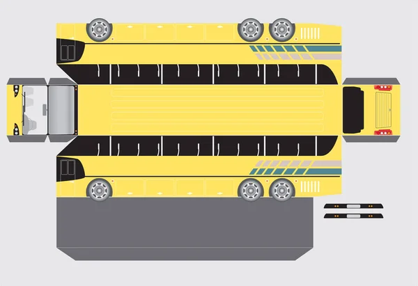 Modèle de bus en papier de 15 mètres — Image vectorielle